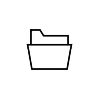 Computer Folder Isolated Line Icon. Editable stroke. It can be used for websites, stores, banners, fliers vector