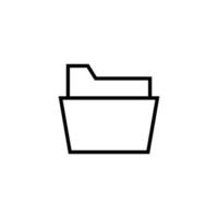 Computer Folder Isolated Line Icon. Editable stroke. It can be used for websites, stores, banners, fliers vector