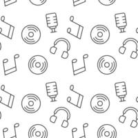 Musical Note, CD, Microphone Seamless Vector Pattern