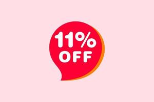 11 percent Sale and discount labels. price off tag icon flat design. vector