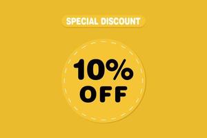 10 percent Sale and discount labels. price off tag icon flat design. vector