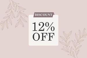 12 percent Sale and discount labels. price off tag icon flat design. vector