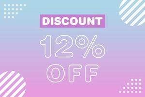 12 percent Sale and discount labels. price off tag icon flat design. vector