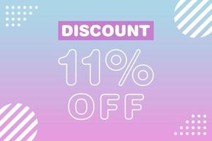 11 percent Sale and discount labels. price off tag icon flat design. vector