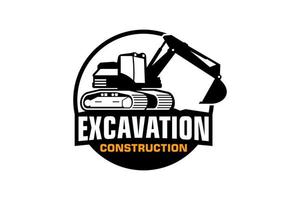 Excavator logo template vector. Heavy equipment logo vector for construction company.