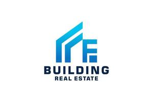 Initials letter F realtor, real estate and property business logo design vector