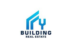 Initials letter Y realtor, real estate and property business logo design vector
