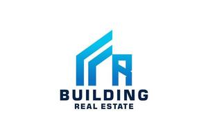 Initials letter R realtor, real estate and property business logo design vector