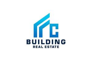 Initials letter C realtor, real estate and property business logo design vector