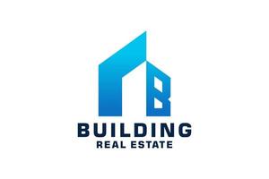 Initials letter B realtor, real estate and property business logo design vector