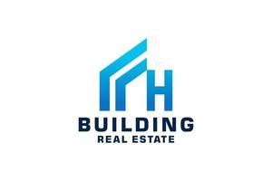 Initials letter H realtor, real estate and property business logo design vector