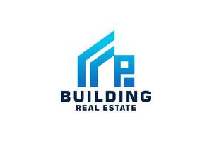 Initials letter P realtor, real estate and property business logo design vector