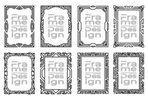 Abstract vertical ornate frames. Line art ornamental decorative border set. Border frames collection luxury designs. vector