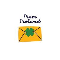 Santo patrick's día vector ilustración con suerte letra desde Irlanda