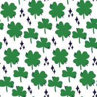 Saint Patrick's Day vector seamless pattern with green clover