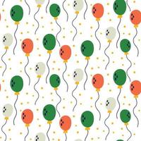 Saint Patrick's Day vector seamless pattern with  celebration ballons