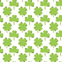 Saint Patrick's Day vector seamless pattern with bright green clover