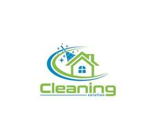 hogar limpieza logo diseño, vector ilustración.