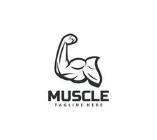 Biceps muscle arm logo design vector illustration on white background.