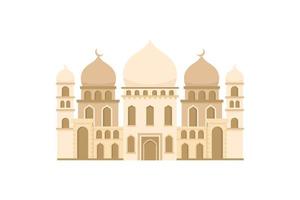 Flat mosque vector. Muslim building for islamic, ramadan, eid design vector