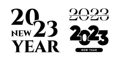 2023 new year logo text design set. 2023 number design template. Calendar simple icon vector