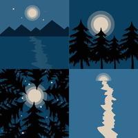 set of natural abstract background illustrations vector