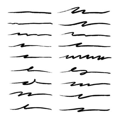 Vector set of hand drawn underline.