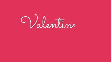 handgeschrieben Text und Liebe Symbol Animation zum Valentinstag tag.text und Liebe auf Rosa Hintergrund. geeignet zu verwenden auf Valentinstag Tag. romantisch Hintergrund Animation. glücklich Valentinstag Tag video