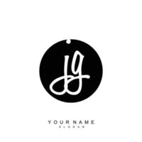 Initial JG Monogram with Grunge Template Design vector