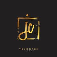 Initial JC Monogram with Grunge Template Design vector