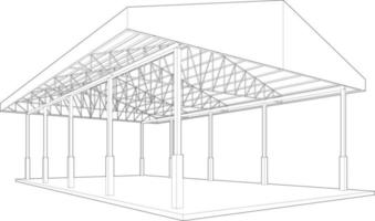 3D illustration of building structure vector