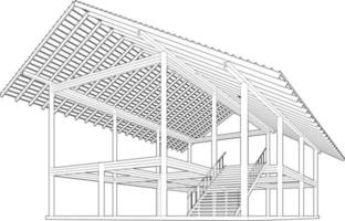 3d ilustración de edificio estructura vector