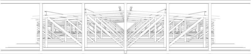 3D illustration of building structure vector