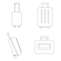 viaje maleta icono vector