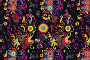 A modern psychedelic fashion seamless pattern is a design concept photo