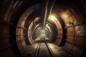 3d render of underground tunnel photo
