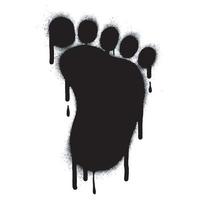 collection of graffiti paw prints Spray painted black on white. Footprint symbol. isolated on white background. vector illustration