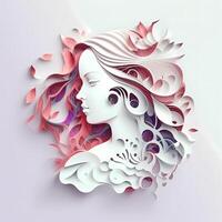 beauty woman wallpaper paper cut style photo