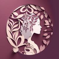 beauty woman wallpaper paper cut style photo