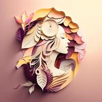 beauty woman wallpaper paper cut style photo