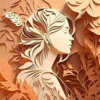 beauty woman wallpaper paper cut style photo