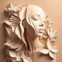 beauty woman wallpaper paper cut style photo