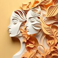 beauty woman wallpaper paper cut style photo