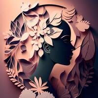 beauty woman wallpaper paper cut style photo