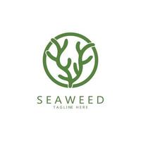 Seaweed vector logo icon illustration design.includes seafood,natural products,florist,ecology,wellness,spa.