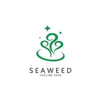 Seaweed vector logo icon illustration design.includes seafood,natural products,florist,ecology,wellness,spa.