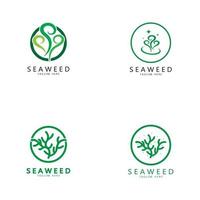 Seaweed vector logo icon illustration design.includes seafood,natural products,florist,ecology,wellness,spa.