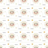 Seamless pattern of a smiling sun for Maslenitsa vector