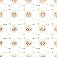 Seamless pattern of a smiling sun for Maslenitsa vector