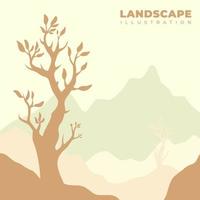 natural landscape illustration design vector